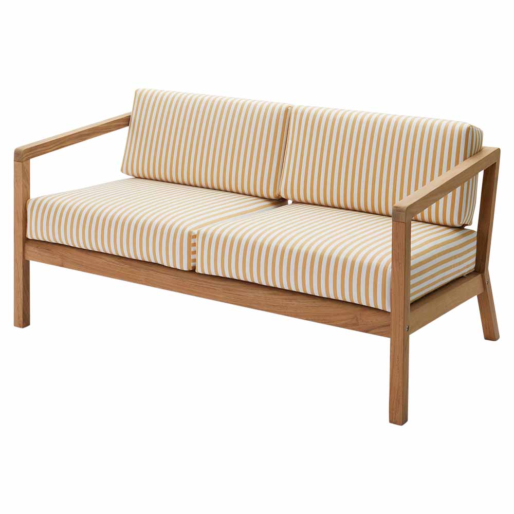 Virkelyst Outdoor 2 Seater Sofa - Golden Yellow Stripe
