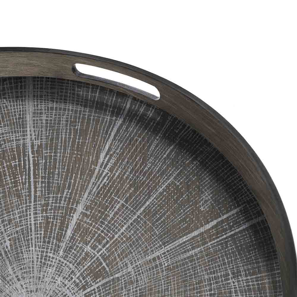 White Slice Wooden Tray - Round, Small