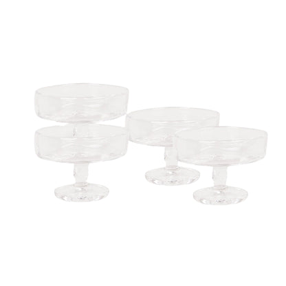 0405 Stem Glass Set of Four - Clear, Wide