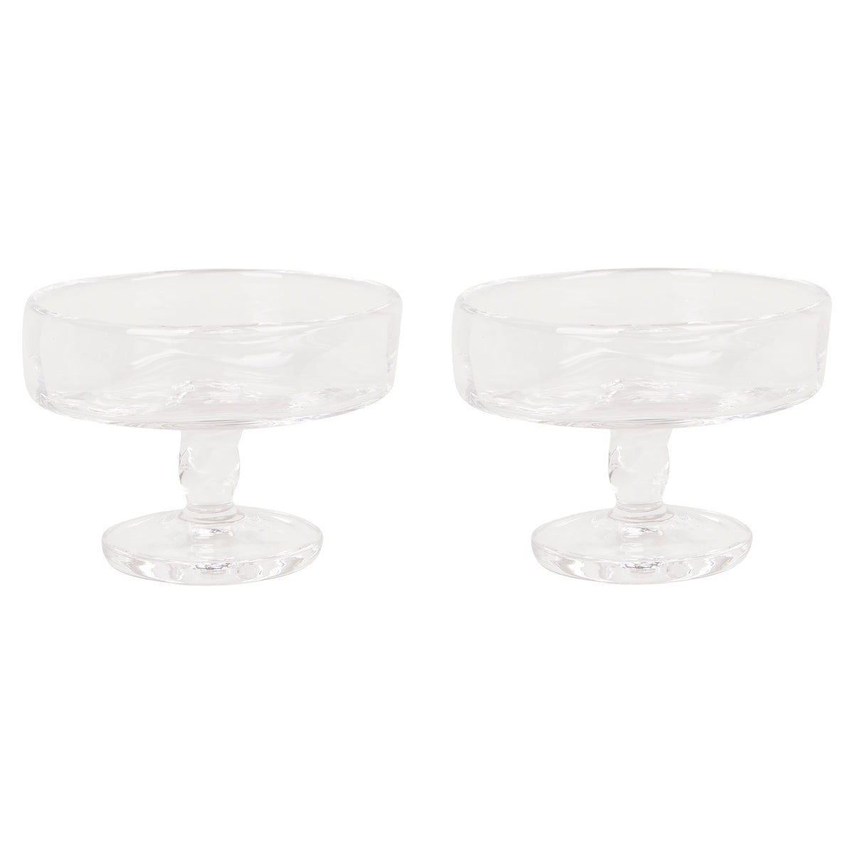 0405 Stem Glass Set of Two - Clear, Wide