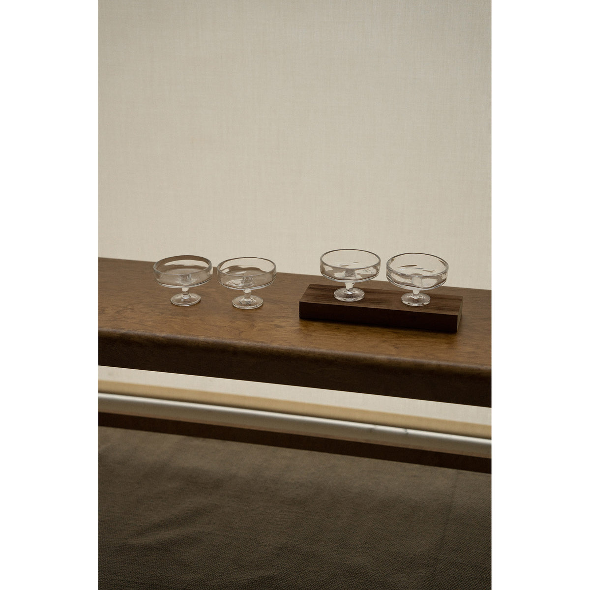 0405 Stem Glass Set of Two - Clear, Wide