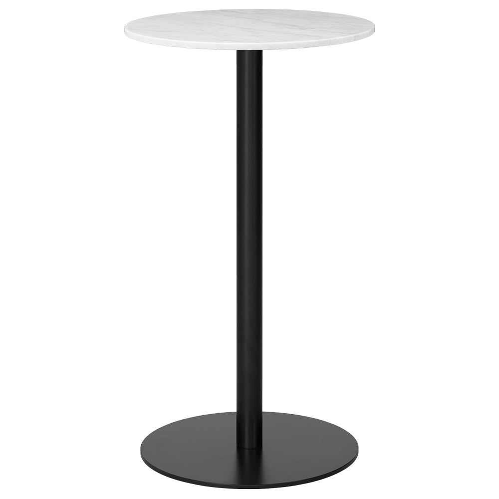 1.0 Bar Table - White Marble, Black