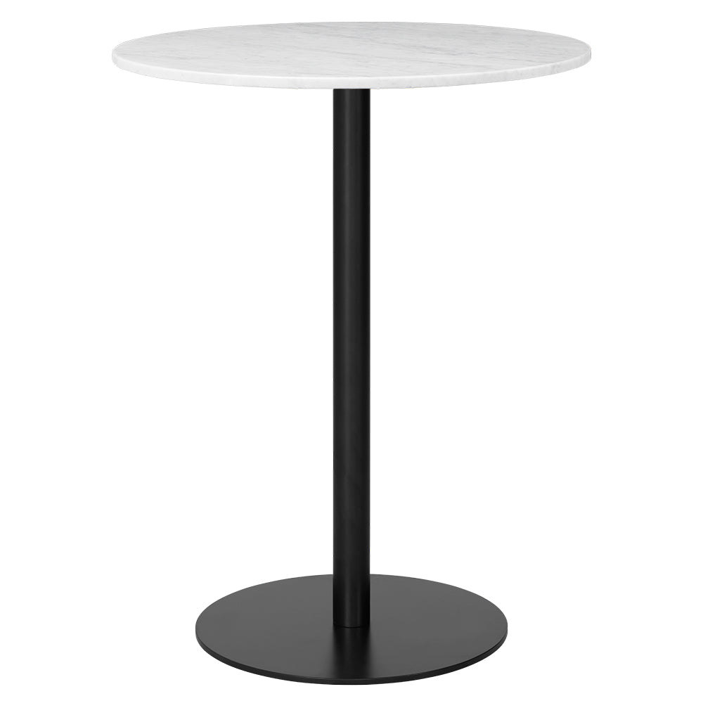 1.0 Bar Table - White Marble, Black