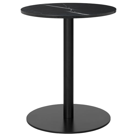 1.0 Round Dining Table - Black Marquina Marble, Black