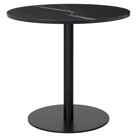 1.0 Round Dining Table - Black Marble, Black