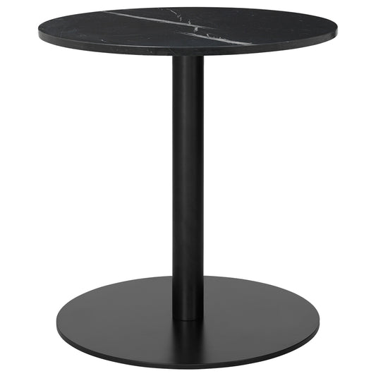 1.0 Round Lounge Table - Black Marquina Marble, Black