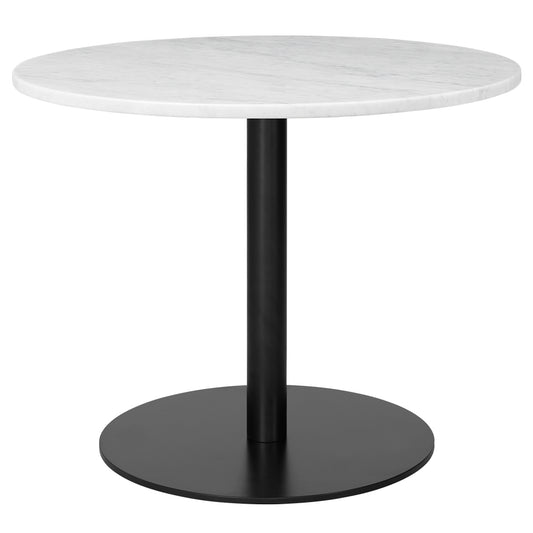 1.0 Round Lounge Table - White Marble, Black