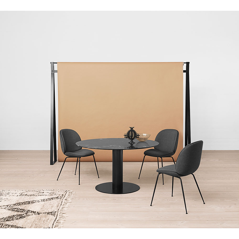 2.0 Round Dining Table - Black Stained Ash, Black