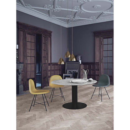 2.0 Round Dining Table - Black Marble, Black