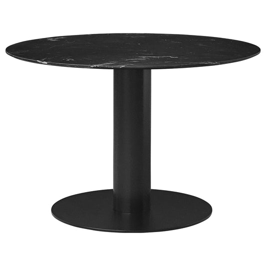 2.0 Round Dining Table - Black Marble, Black