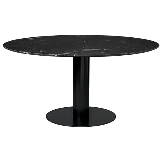 2.0 Round Dinning Table - Black Marble, Black