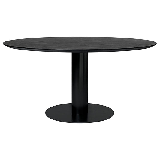 2.0 Round Dinning Table - Black Stained Ash, Black