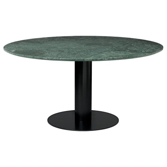2.0 Round Dinning Table - Green Marble, Black