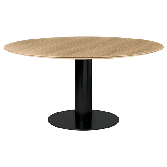 2.0 Round Dinning Table - Oak, Black