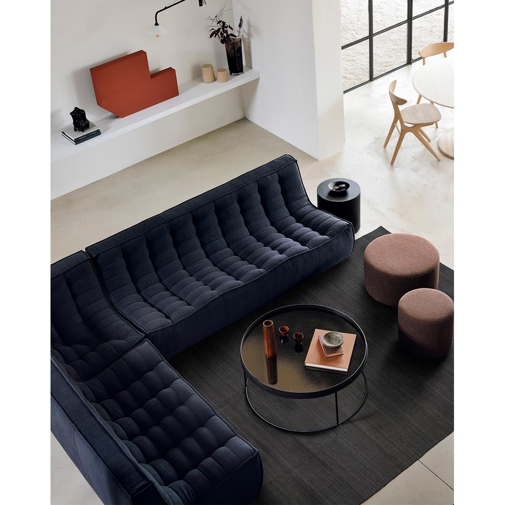 N701 45 Degree Round Corner Modular Sofa - Graphite