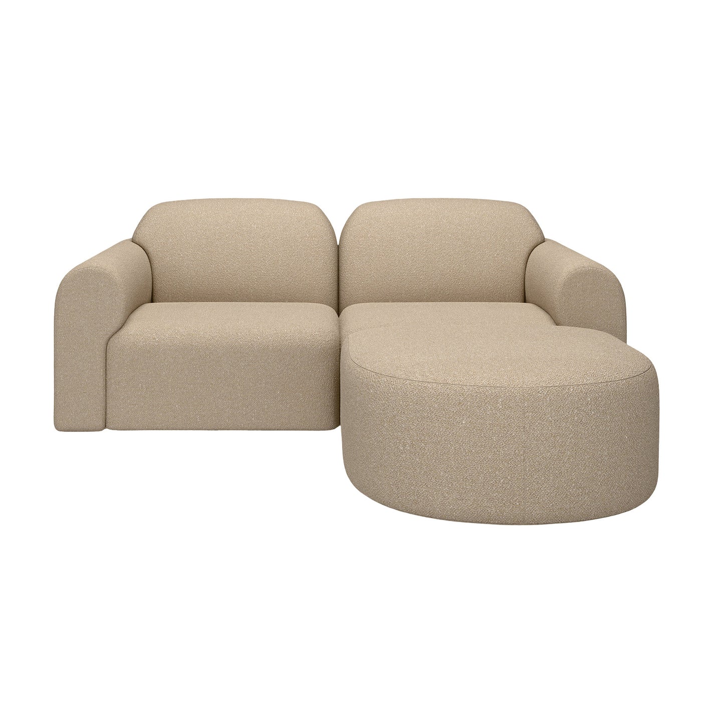 Bulky End Seater With Right Arm Modular Sofa - Almond