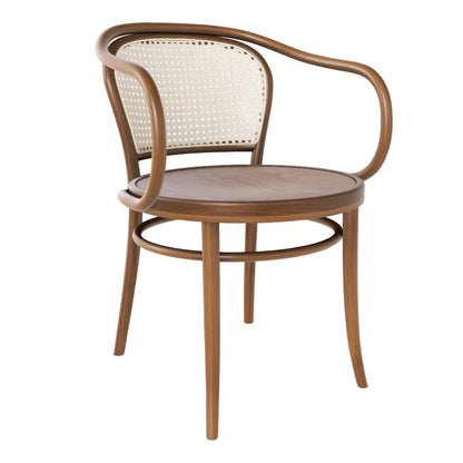 30 Armchair Stained Wood - Wood Seat, Cane Back