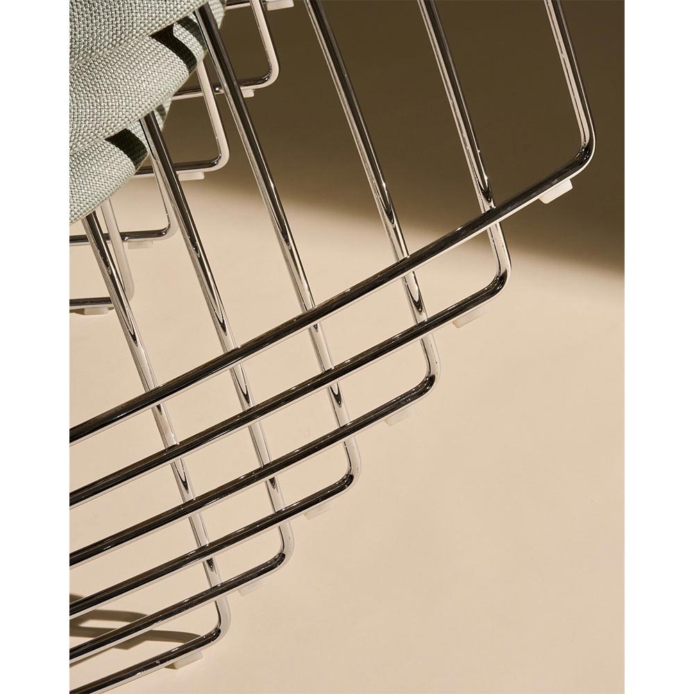 3D Unupholstered Dining Chair - Alabaster White Plastic, Black Matte Stainless Steel Sledge Stackable Base