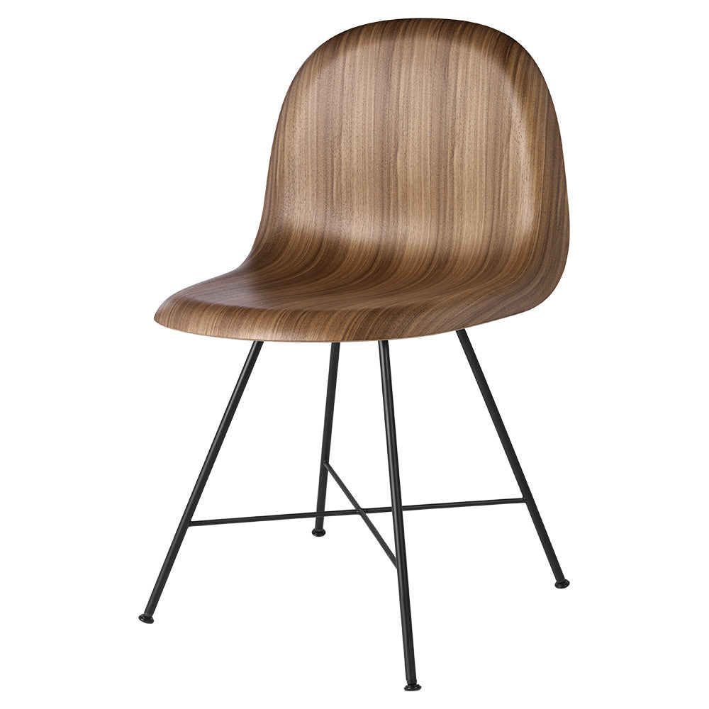 3D Unupholstered Dining Chair - American Walnut, Black Center Base