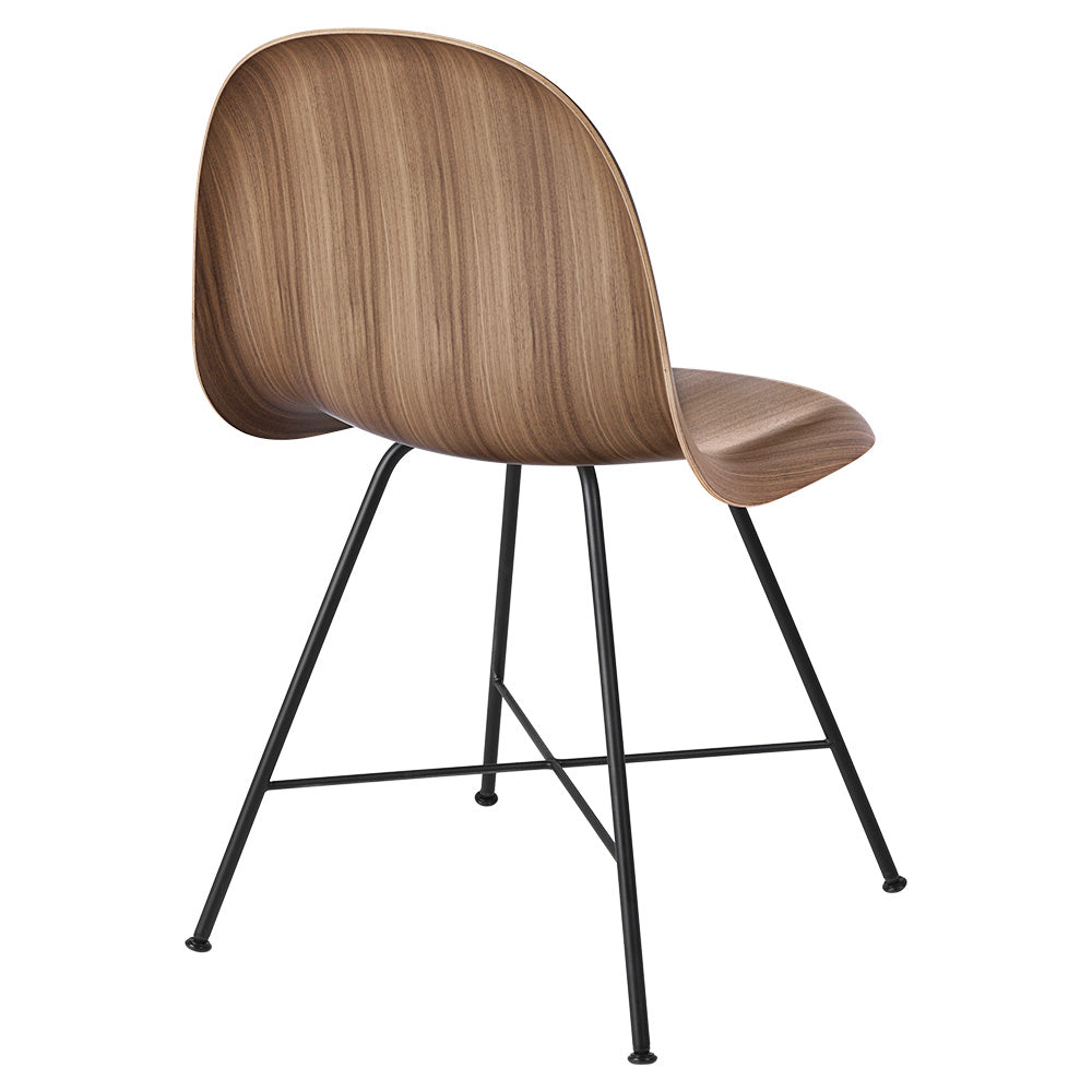 3D Unupholstered Dining Chair - American Walnut, Black Center Base