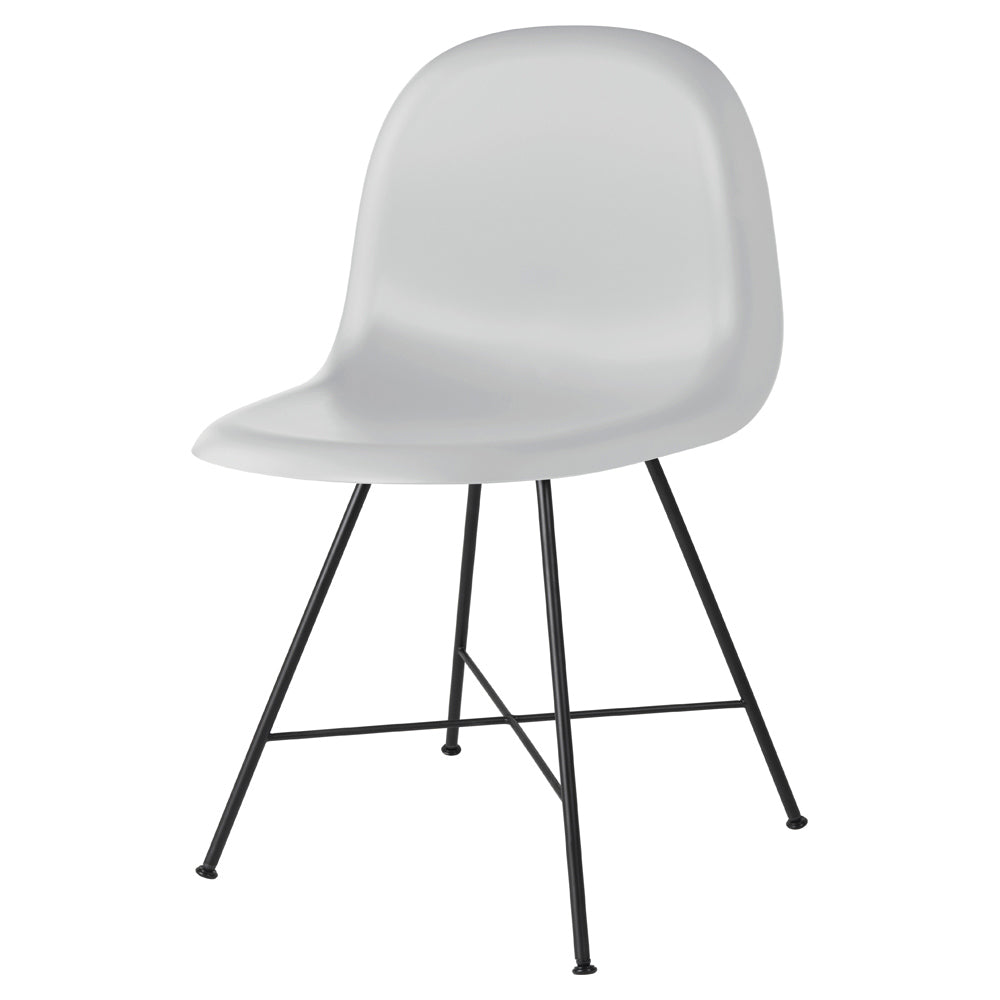 3D Unupholstered Dining Chair - Lunar Gray Plastic, Black Matte Stainless Steel Center Base