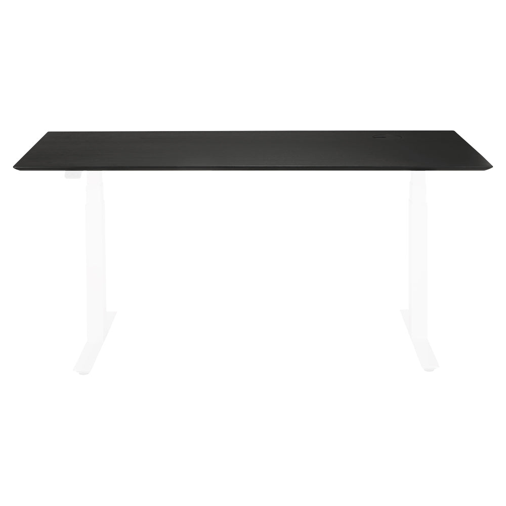 Bok Adjustable Desk Table Top - Black Oak, With Cable Management