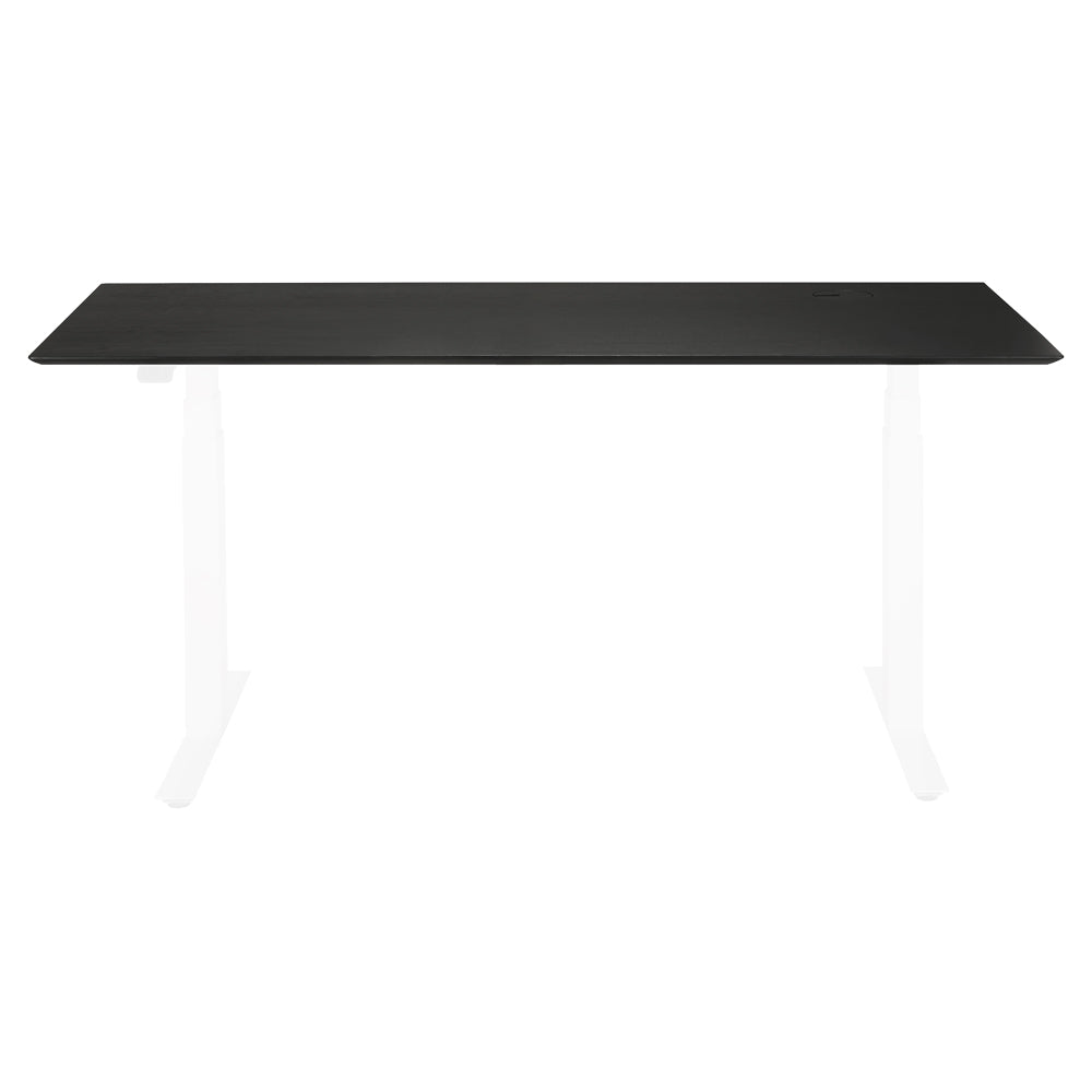 Bok Adjustable Desk Table Top - Black Oak, With Cable Management