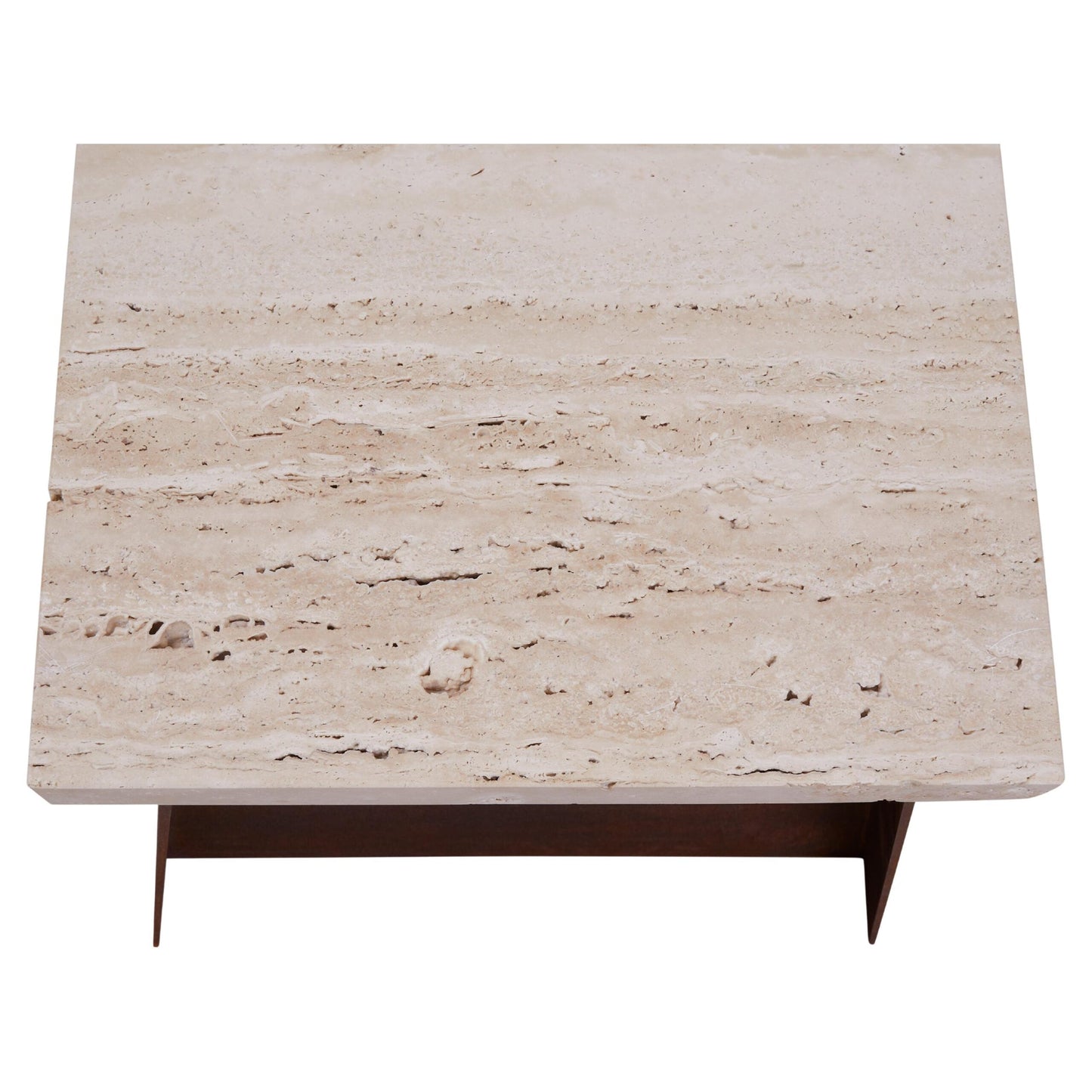 64 Plinth - Corten Steel, Travertine