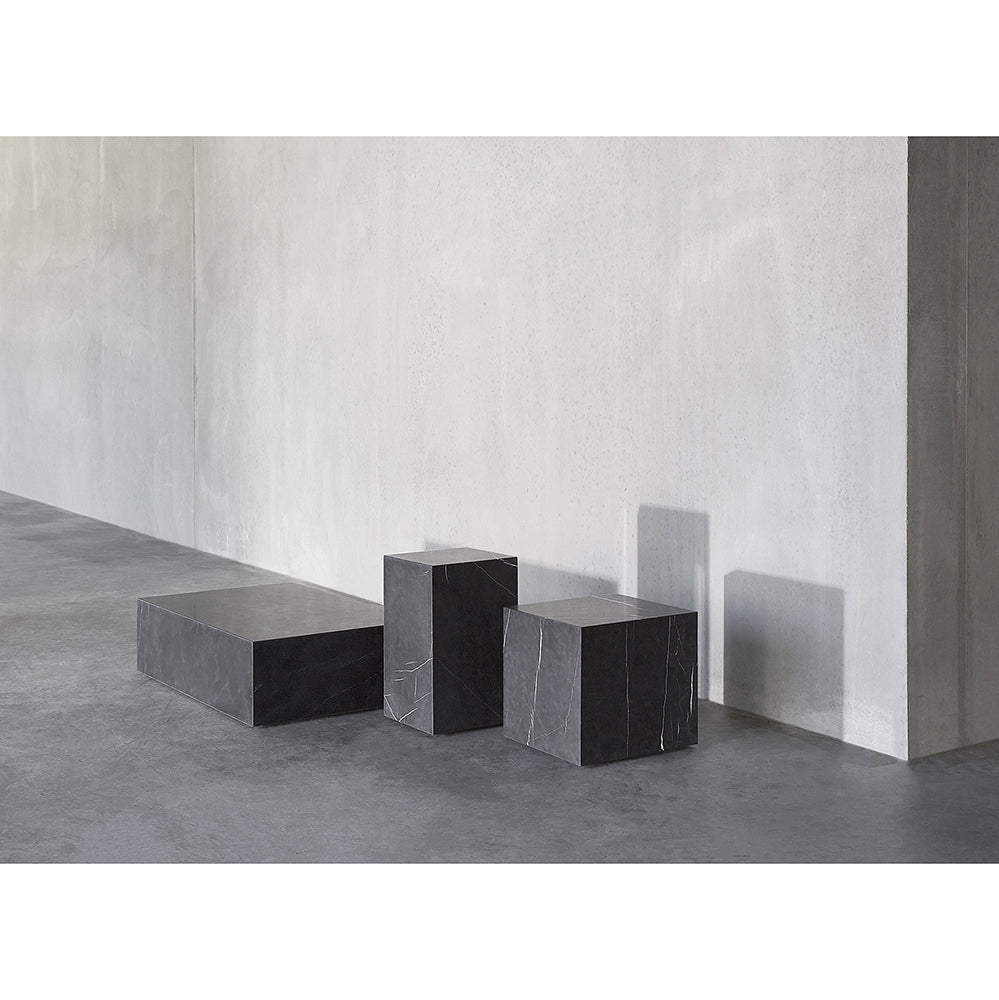 Plinth Tall Marble Table - Black