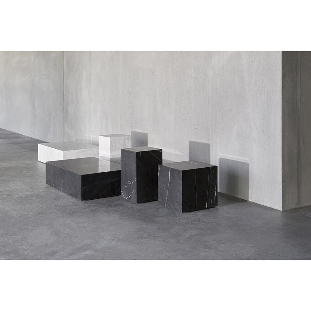 Plinth Cubic Marble Table - Black