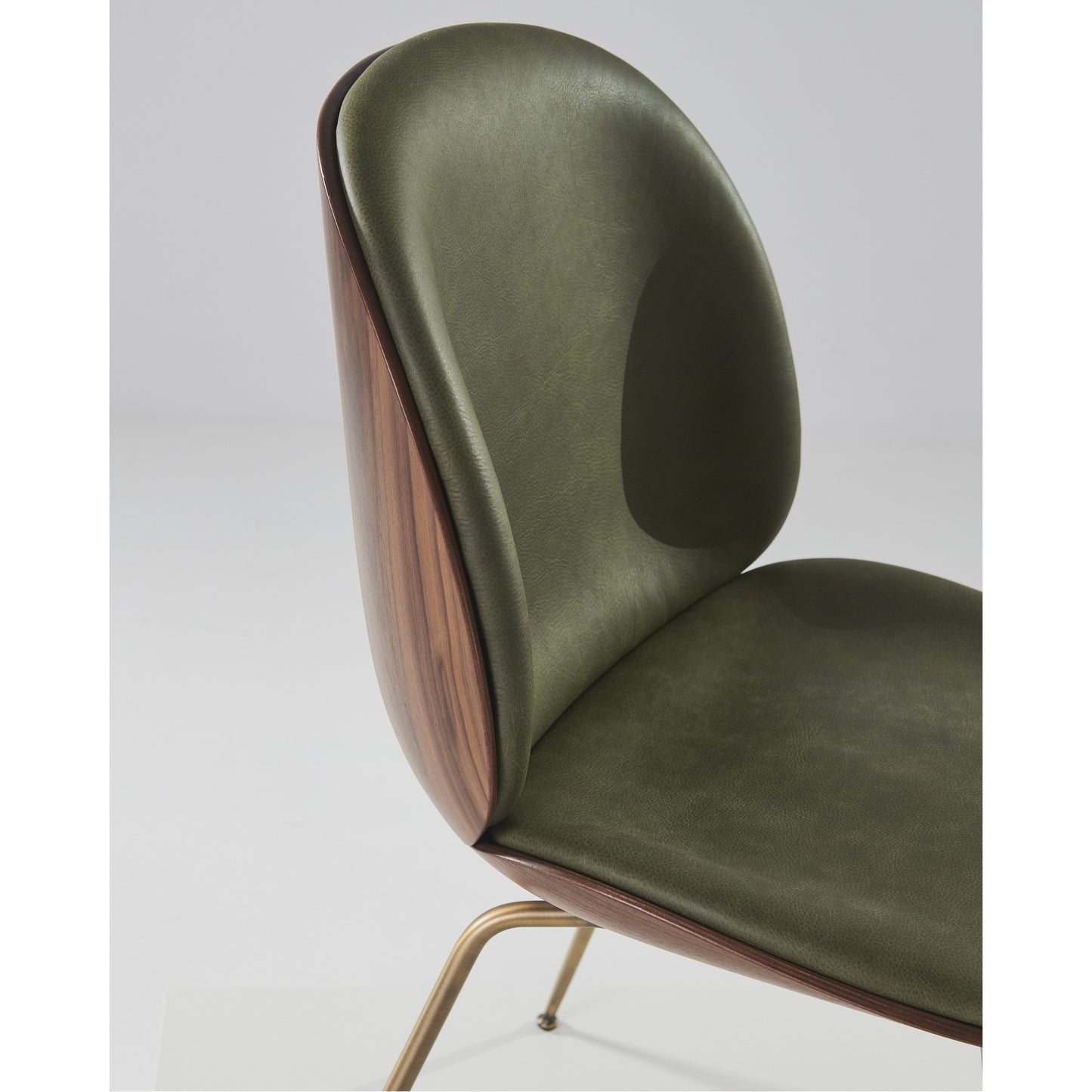 Beetle Front Upholstered Dining Chair - Veneer Shell, Conic Base