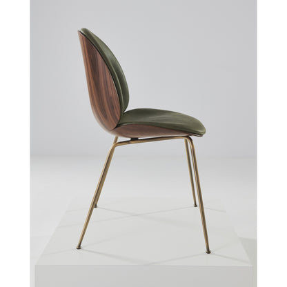 Beetle Front Upholstered Dining Chair - Veneer Shell, Conic Base