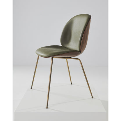 Beetle Front Upholstered Dining Chair - Veneer Shell, Conic Base