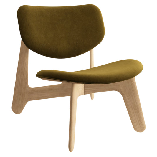Slab Lounge Chair - Natural Oak, Royal Velvet 0162