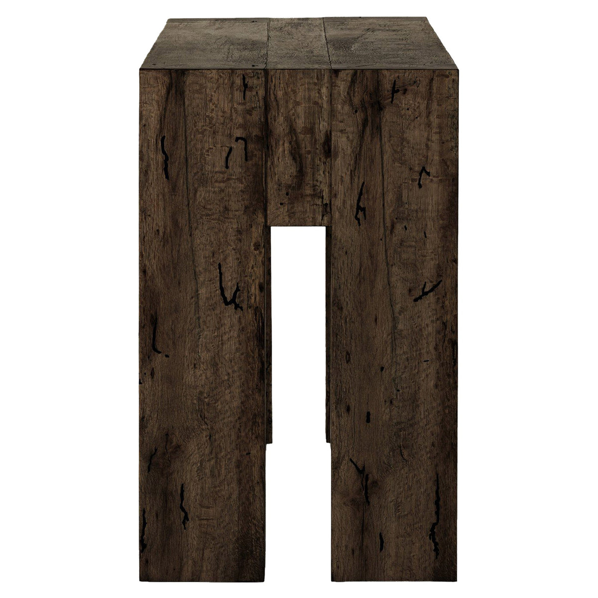 Abaso Console Table - Ebony Rustic Wormwood Oak