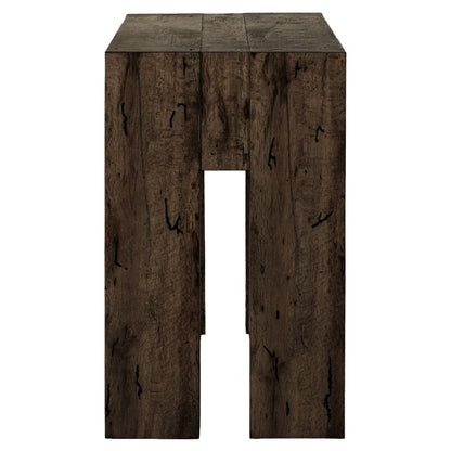 Abaso Console Table - Ebony Rustic Wormwood Oak