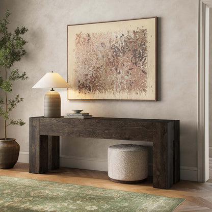 Abaso Console Table - Ebony Rustic Wormwood Oak