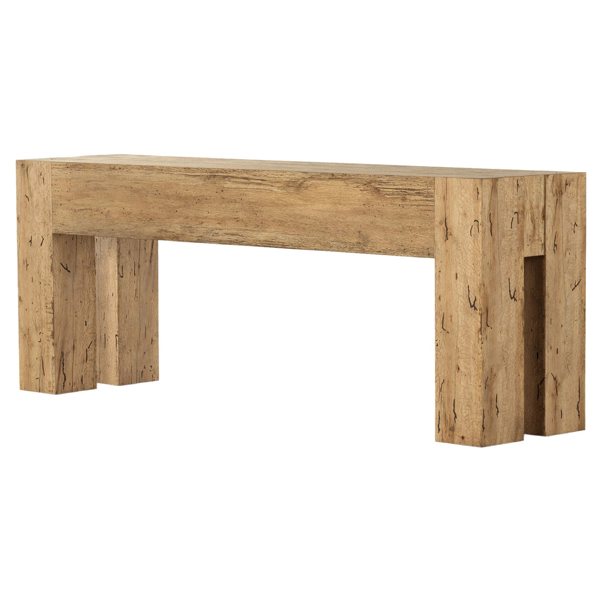 Abaso Console Table - Rustic Wormwood Oak