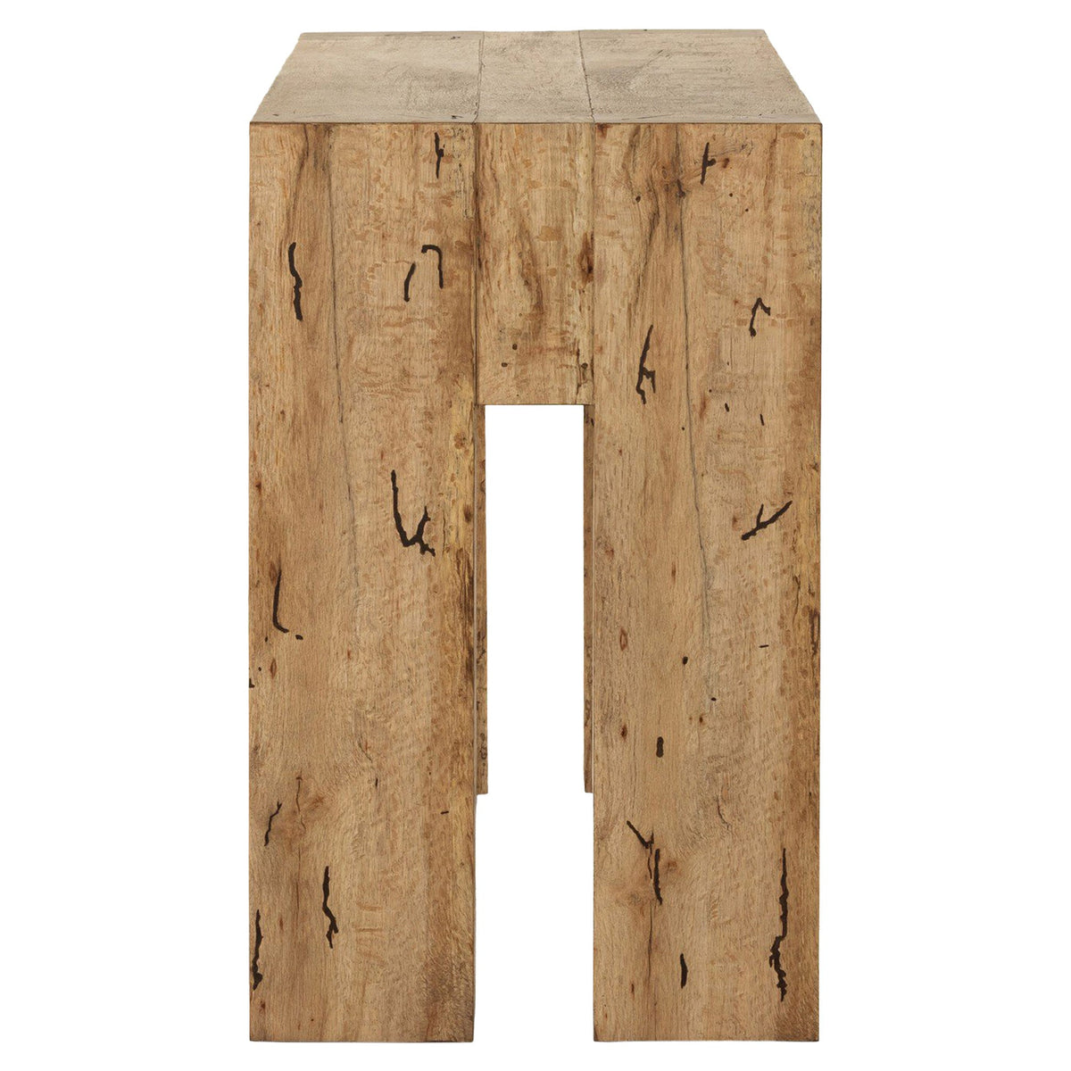 Abaso Console Table - Rustic Wormwood Oak