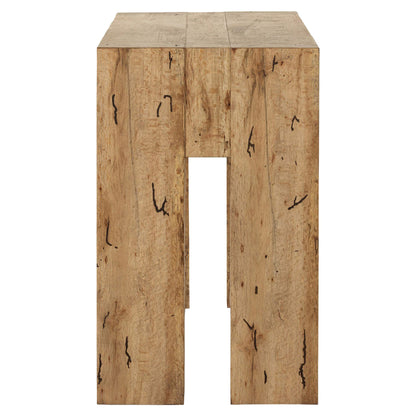 Abaso Console Table - Rustic Wormwood Oak
