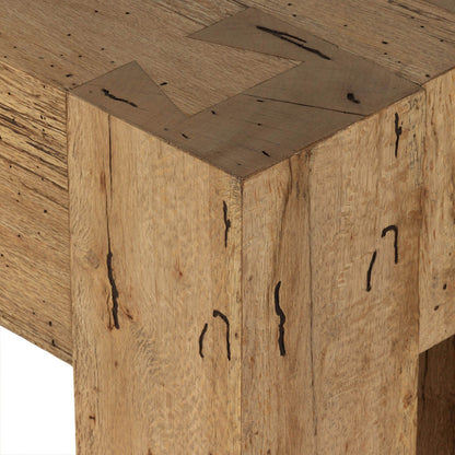 Abaso Console Table - Rustic Wormwood Oak