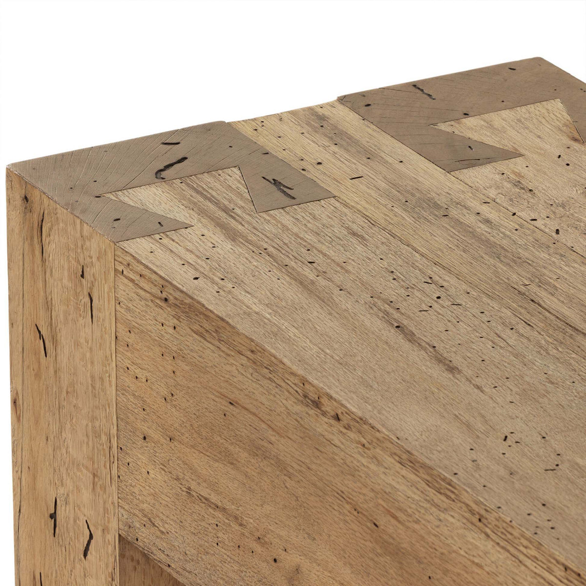 Abaso Console Table - Rustic Wormwood Oak