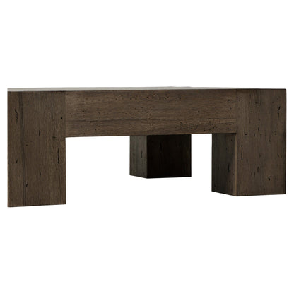 Abaso Rectangular Coffee Table - Ebony Rustic Wormwood Oak - 40"W