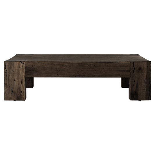 Abaso Rectangular Coffee Table - Ebony Rustic Wormwood Oak - 55"W