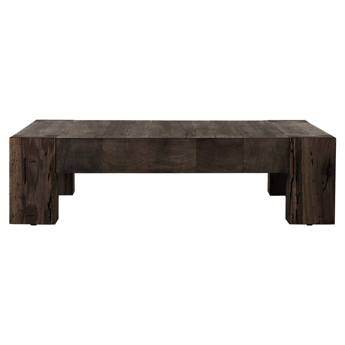 Abaso Rectangular Coffee Table - Ebony Rustic Wormwood Oak - 55"W