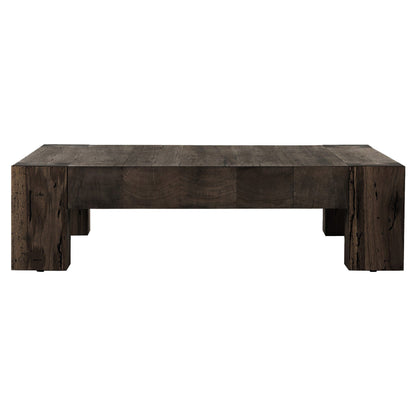 Abaso Rectangular Coffee Table - Ebony Rustic Wormwood Oak - 55"W
