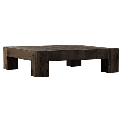Abaso Rectangular Coffee Table - Ebony Rustic Wormwood Oak - 55"W