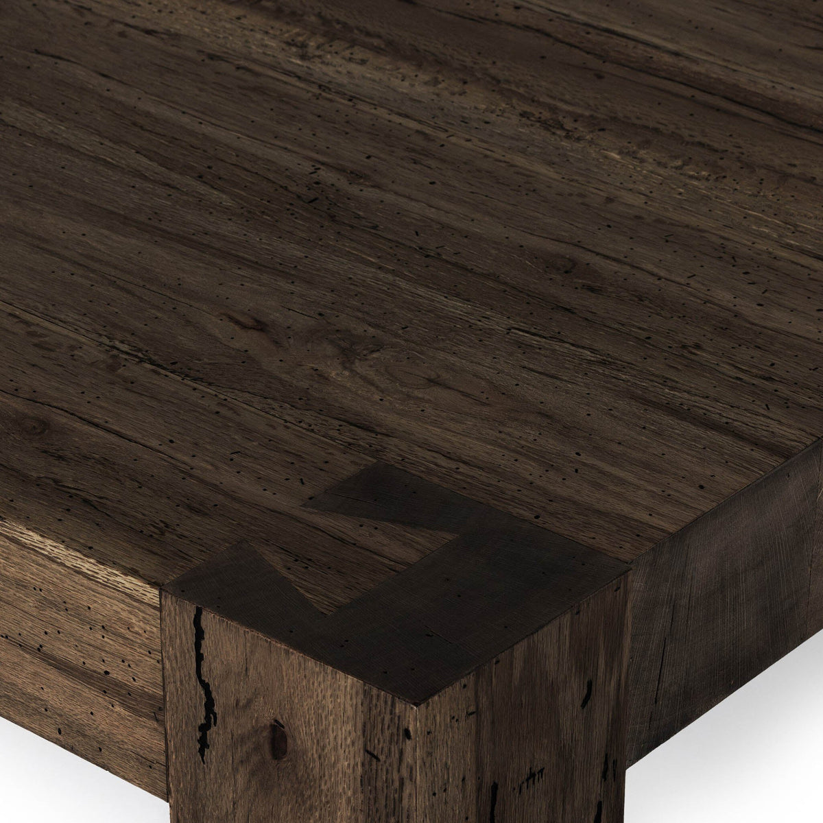 Abaso Rectangular Coffee Table - Ebony Rustic Wormwood Oak - 55"W