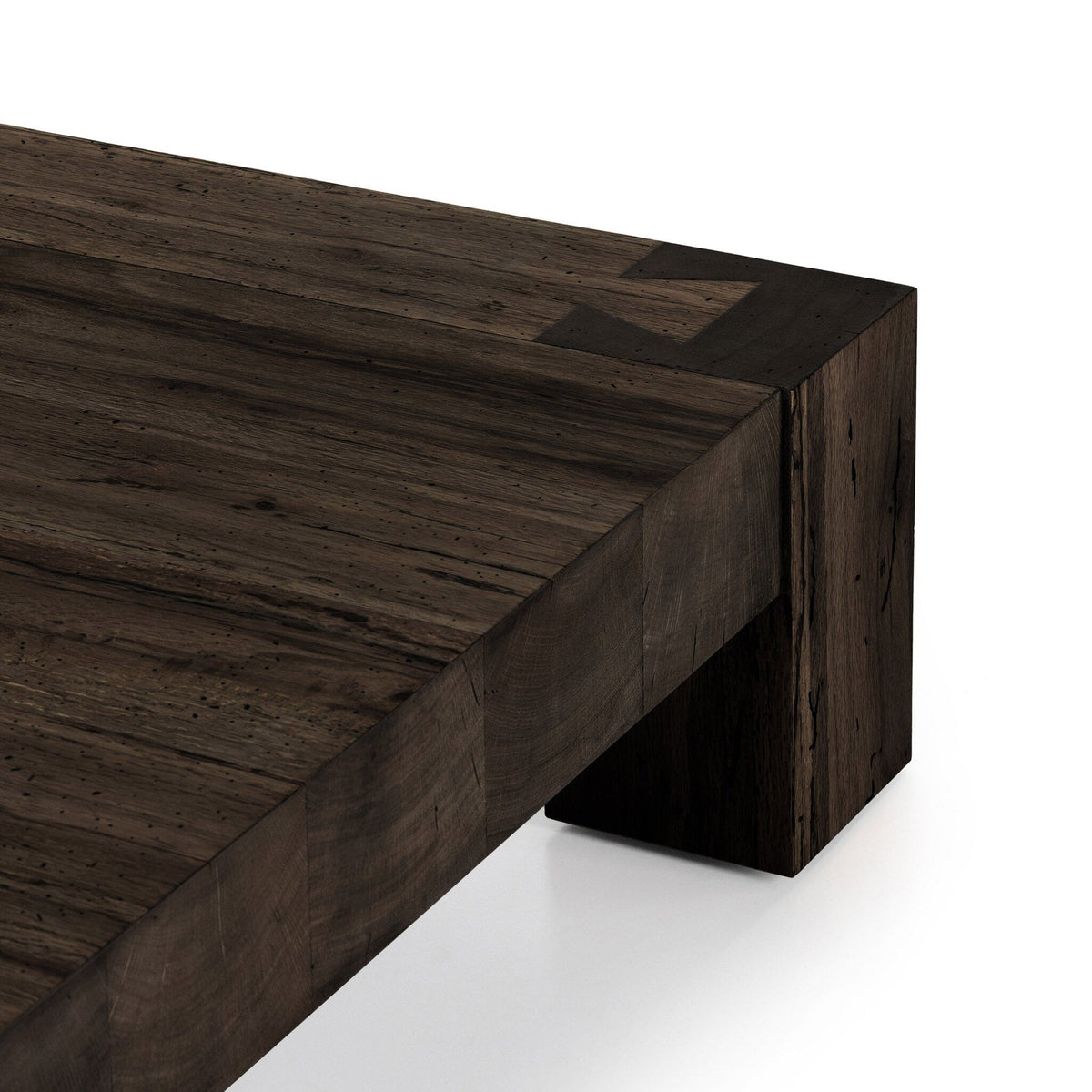 Abaso Rectangular Coffee Table - Ebony Rustic Wormwood Oak - 55"W