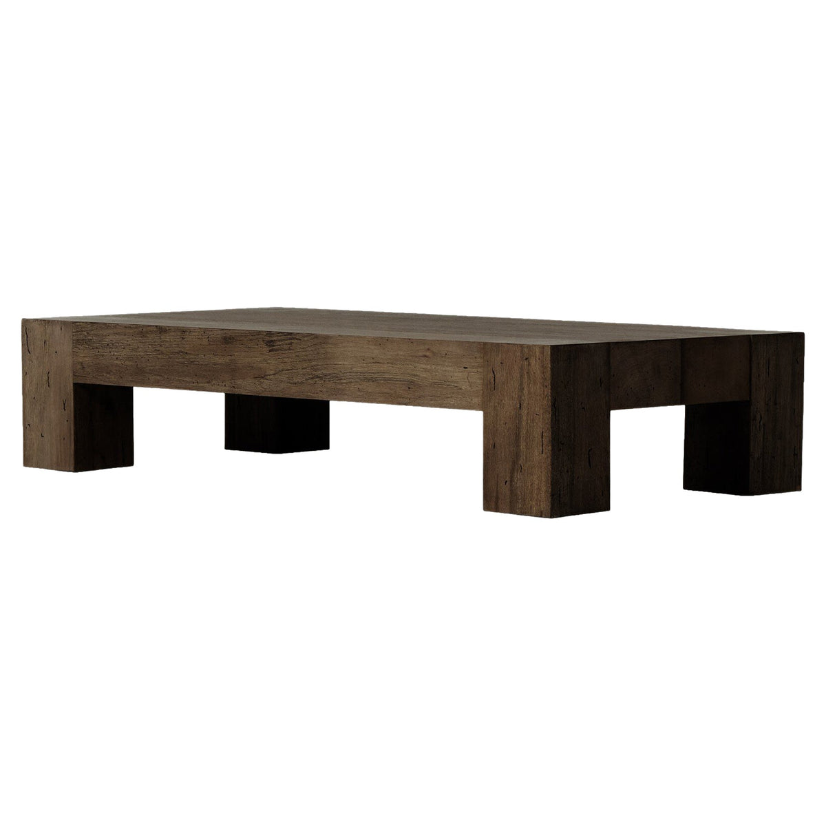 Abaso Rectangular Coffee Table - Ebony Rustic Wormwood Oak - 70"W